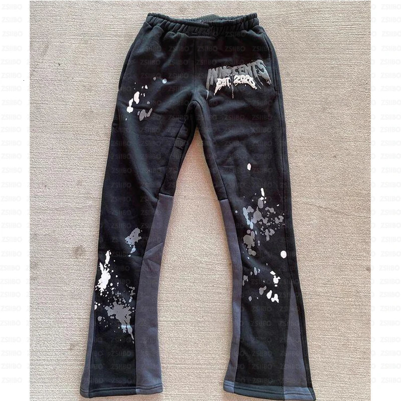 Y2k Pants Men Loose Print Trousers Casual Sweatpants Mid Waist Sporty Female Clothes Streetwear Hip Hop Vintage Flared Pants 241214