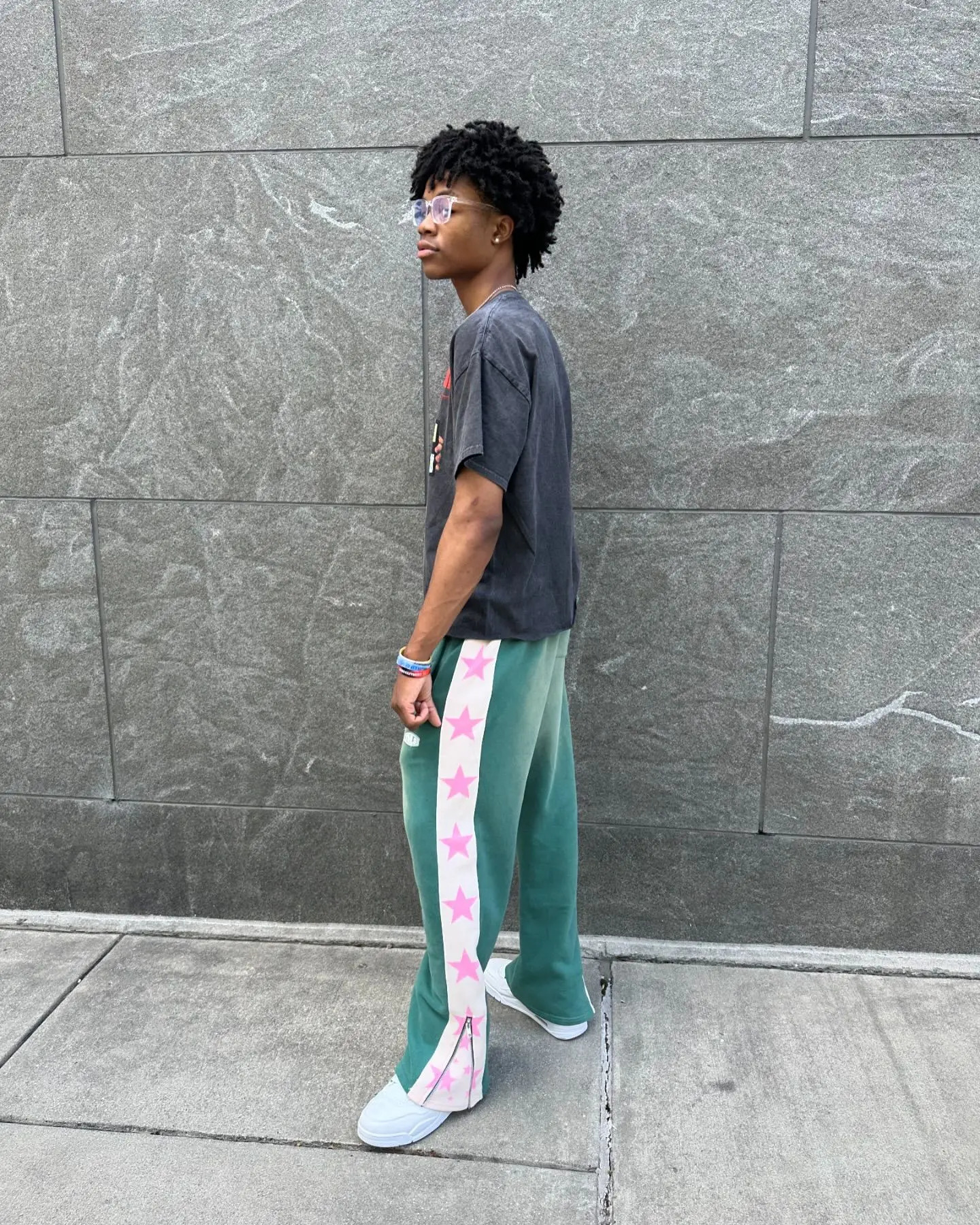 2000s High Street Hip Hop Striped Side Zipper n Elastic Waist WideLeg Pants Mens American Retro Fashion Trend Sweatpants 241214