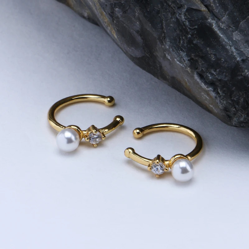 Simple Fashion 925 Sterling Silver Single Ear Clip Earrings Electroplated 18K Gold For Women Without Pierced Ears Earrings Gift 241214