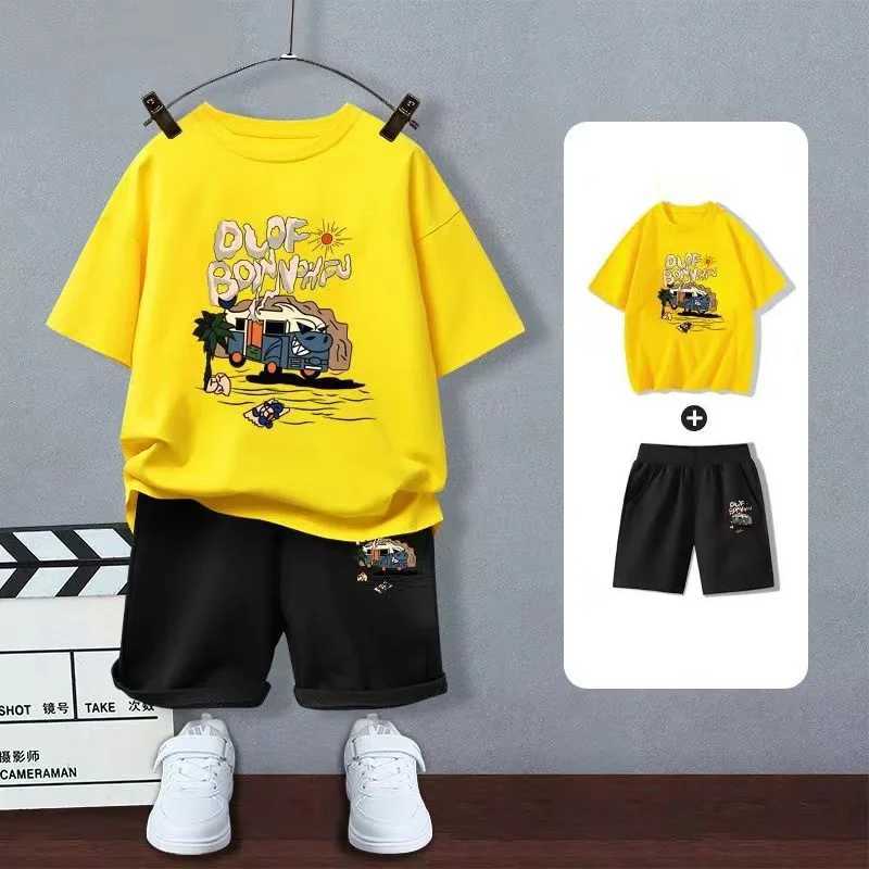 Clothing Sets Summer Baby Girls Clothes Set Kid Boy Train Printed T-Shirts And Shorts 2pcs Suit Children Short Sleeve Top Bottom Tracksuits H241214