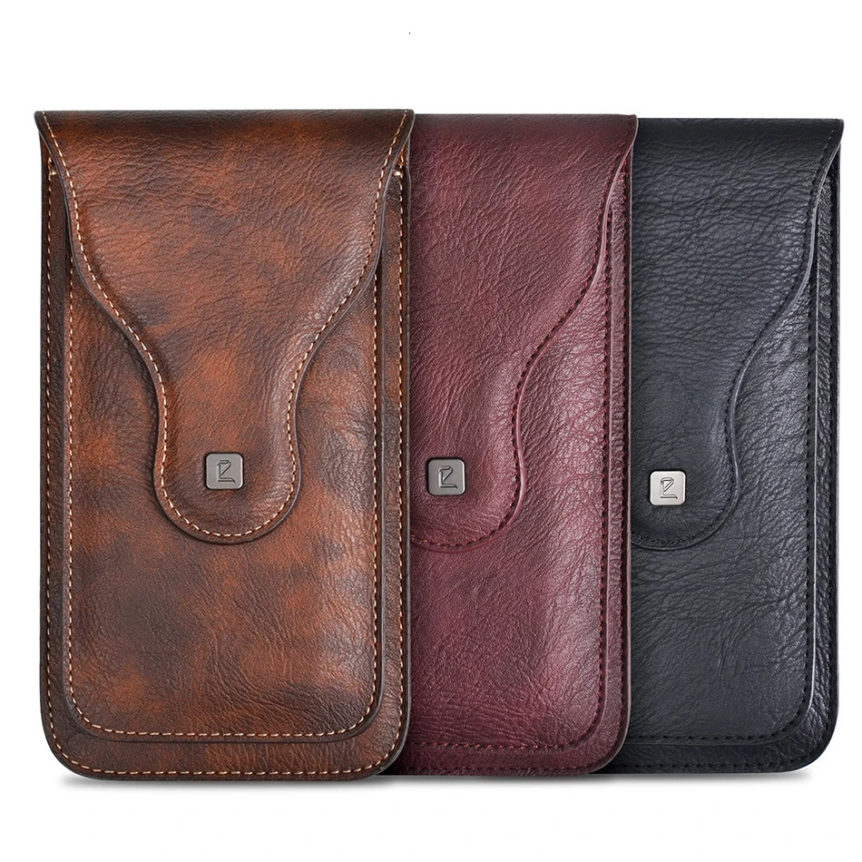 Mens belt bag portable running mobile phone Crazy Horse leather wrist bag medicine bag 241213