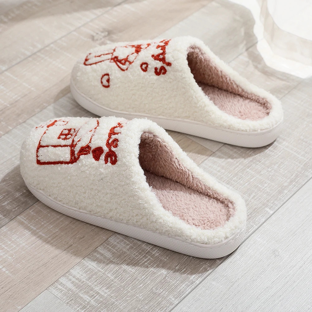 Harrys House Slippers Plush Couple Comfortable Fuzzy Indoor Soft Fluffy Closed Toe Slides for Autumn Winter 241214