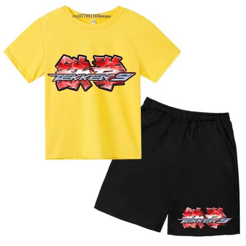 Clothing Sets TEKKEN Kids Summer Hot Game Print T-shirts+Pants 2pcs Sporty Suits 2-13 Years Boys Girls Casual Outfits Sets Children Clothes H241214