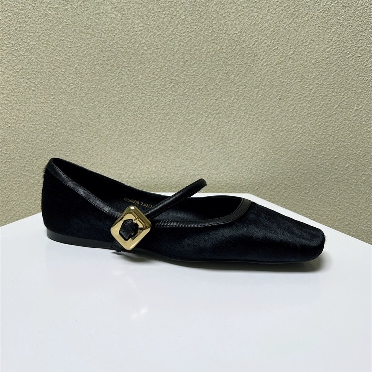 Women's 2023 Autumn One Line Leopard Pattern Square Headed Flat European Shallow Mouth Single Shoes For Women