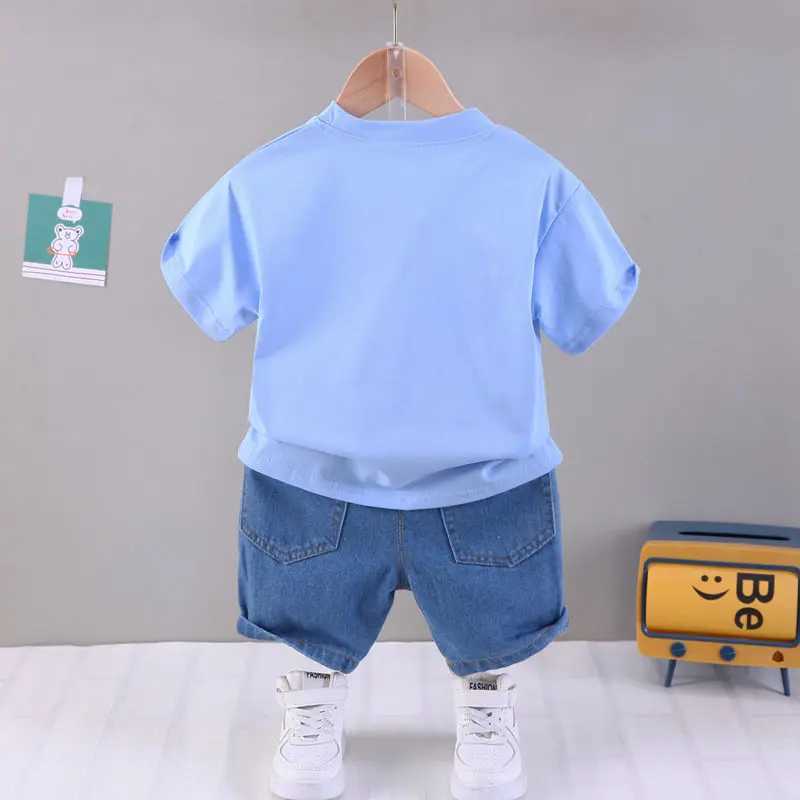Clothing Sets Summer Children Boys Girl Clothing Kids Cartoon T-Shirt Shorts 2Pcs/Sets Toddler Leisure Suits Baby Cotton Tracksuits 0-5 Years H241214