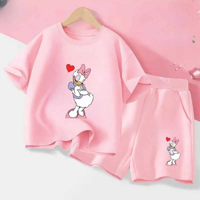 Clothing Sets Summer Baby Girl Boy Clothes Set Children Daisy Cartoon Printing T-shirts and Shorts 2Pcs Suit Kid Short Sleeve Tracksuit H241214