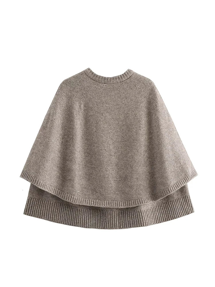 Fashion Cape Knitted Cardigan Women O-neck Single Breasted Casual Female Sweaters Autumn Solid Soft Loose Lady Knitwears 241214