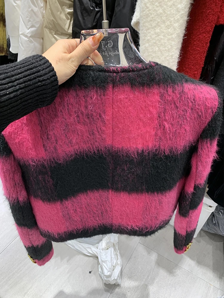 HIGH STREET Latest F/W er Fashion Womens Wear Comparison Single Chest Wool Short Jacket 241214