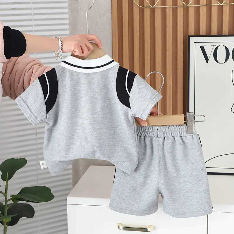 Clothing Sets Summer Kids Clothes Baby Children Boys Fashion T-Shirt Shorts 2Pcs/Set Toddler Casual Embroidery Clothing Infant Tracksuits Suit H241214