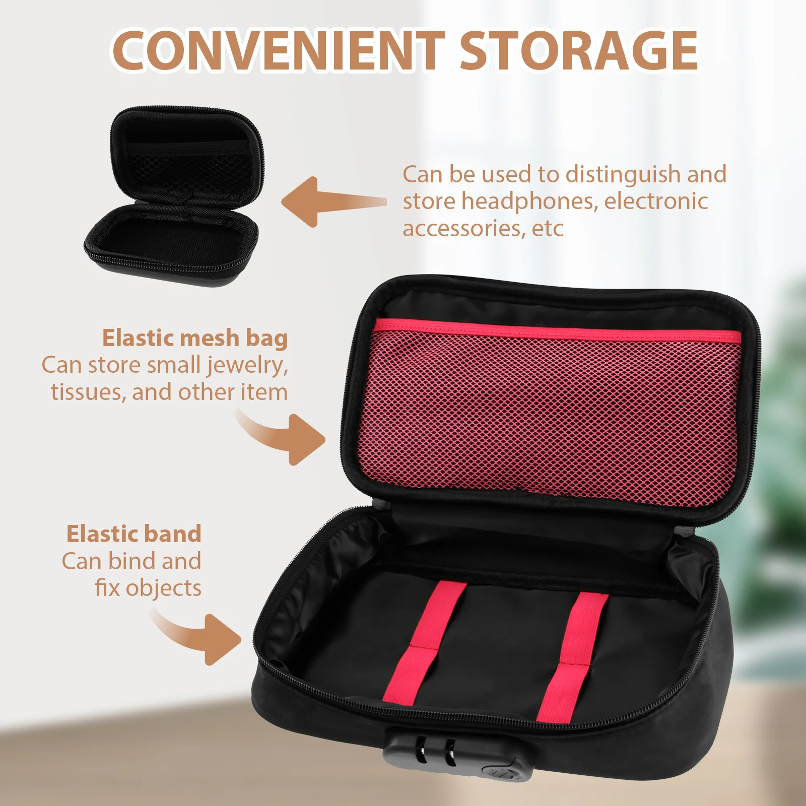 Lockable Toy Storage Bag Portable Locking Bag with Mini Zipper Box Lightweight Locking Organizer Bags Home Storage Organizer Bag 241214