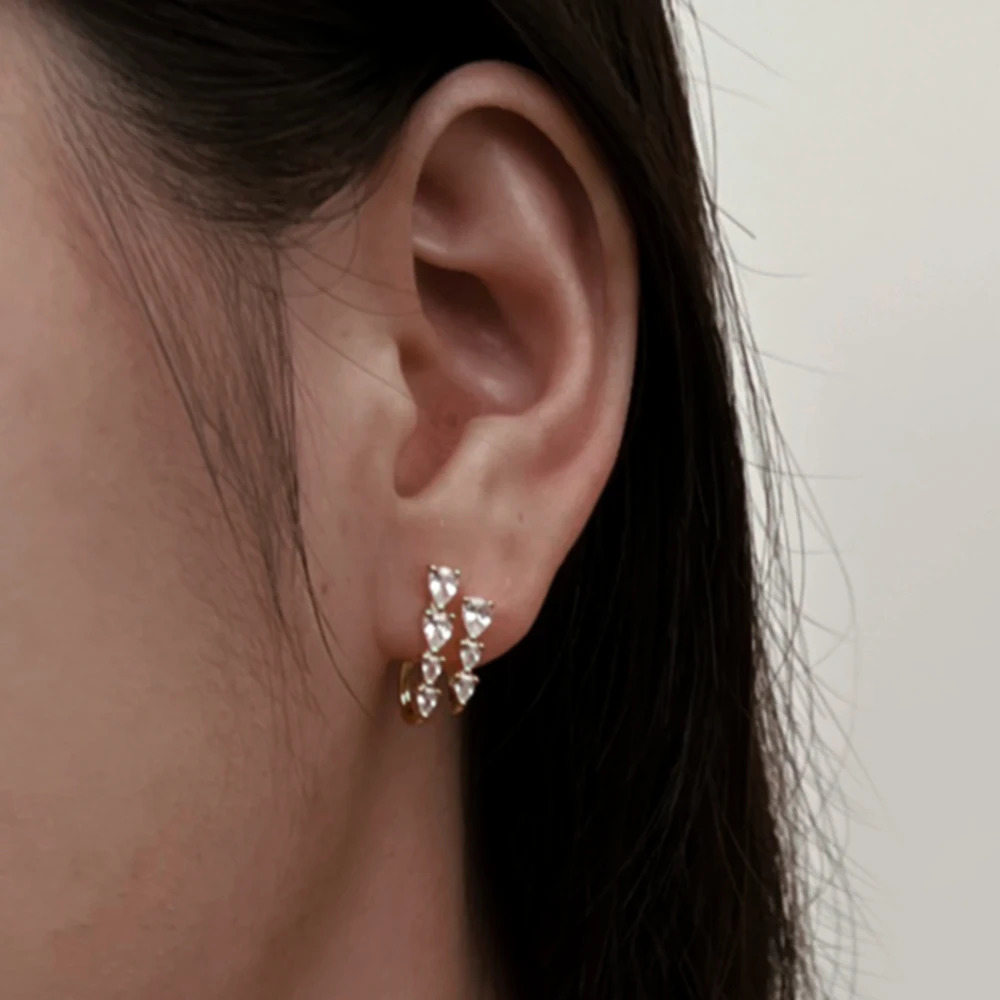 Real S925 Sterling Silver Droplet Earrings Women Brilliant Double Layer Diamond Earrings Female Jewelry Shiny 5A Zircon 241214