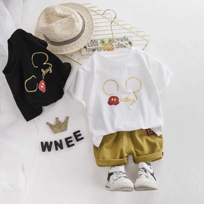 Clothing Sets New Children Cotton Summer Baby Boy Girl Clothes Cartoon T Shirts Shorts 2Pcs/sets Infant Kids Fashion Toddler Tracksuits SETS H241214