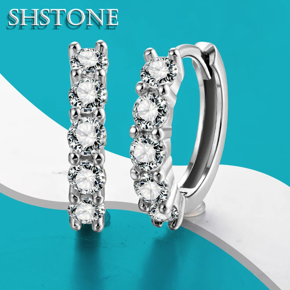 SHSTONE 0.1ct 3mm D Color Diamond Earrings Orginal 925 Sterling Sliver Ear Clip for Women Wedding Fine Jewelry Gifts 241214