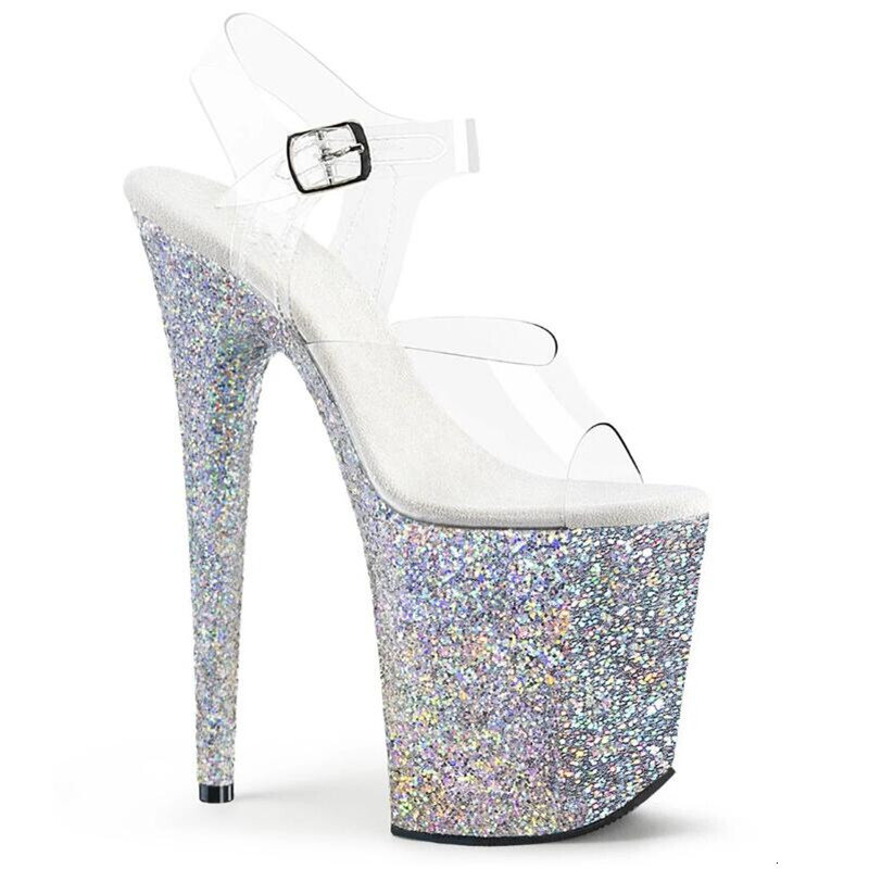 BBZAI New Pattern Superior Quality Super High Heel Ladies Shoes 20Cm Sexy Thin Heels Nightclub Sandals Waterproof 10Cm 34-45 46