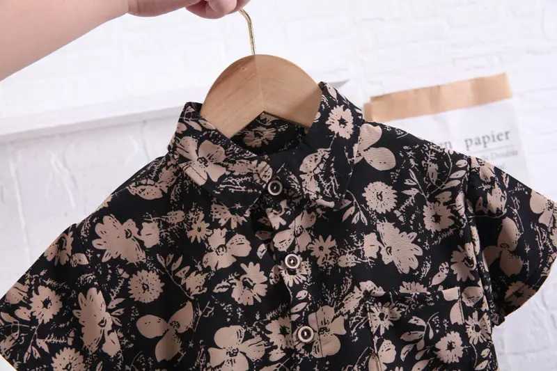 Clothing Sets Children Cotton New Summer Clothes Kids Boy Cartoon Printe Flowers Shirts Shorts 2Pcs/Set Infant Baby Fashion Toddler Tracksuits H241214