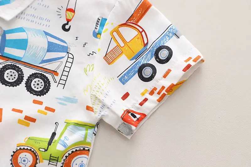 Clothing Sets Children Clothes Suit Summer Kids Boys Girl Causal Full Printe Cars Shirt Shorts 2Pcs/Set Kids Toddler Clothing Infant 0-5 Years H241214