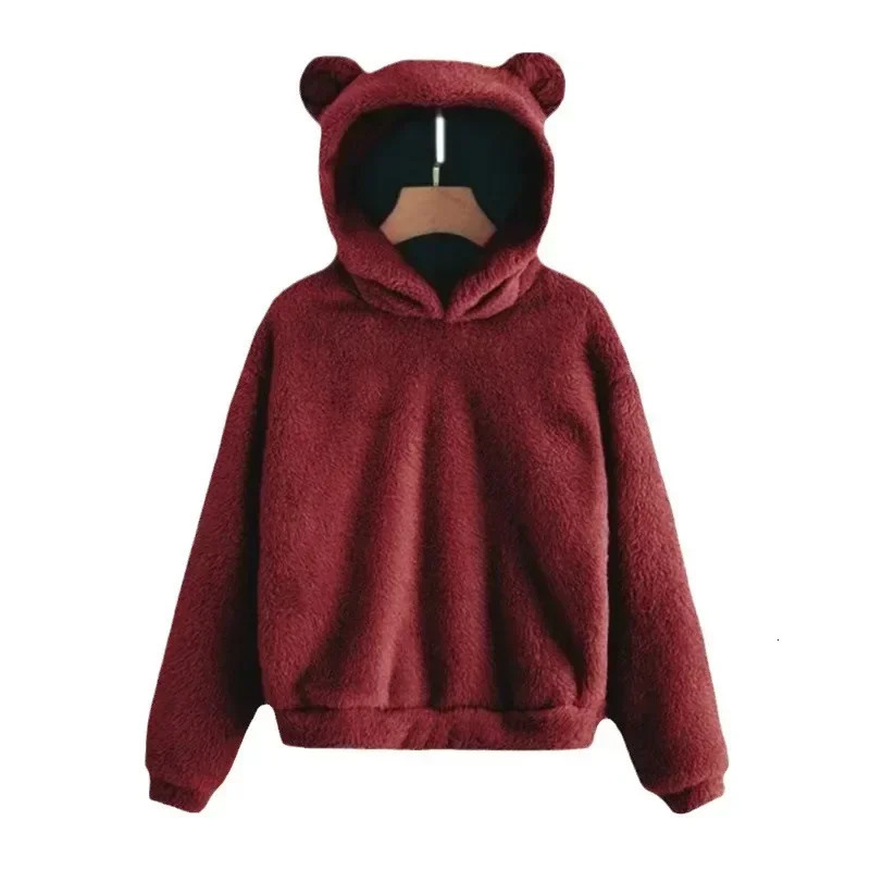 autumn and winter fluffy rabbit ear covers for Europe the United States in 2024 warm sweaters hoodies jackets 241211