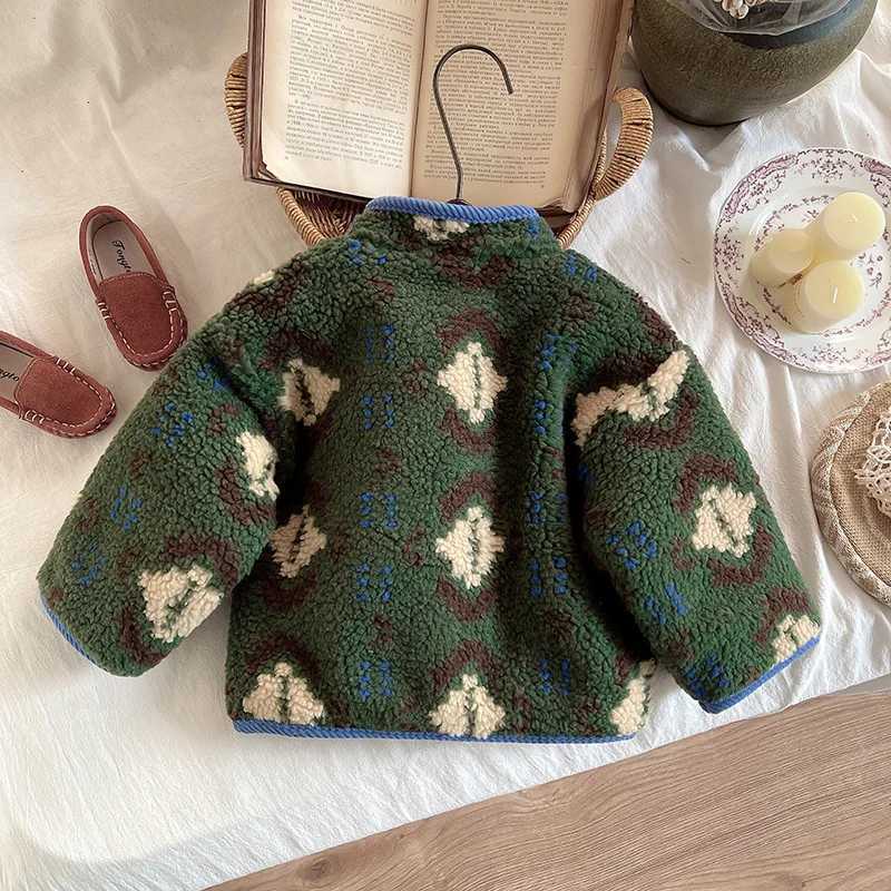 Children Winter Jacket Autumn Winter Boys Thick Cotton-padded Outerwear Fashion Warm Lamb Wool Coat Top Versatile Kids ClothesXJ241214
