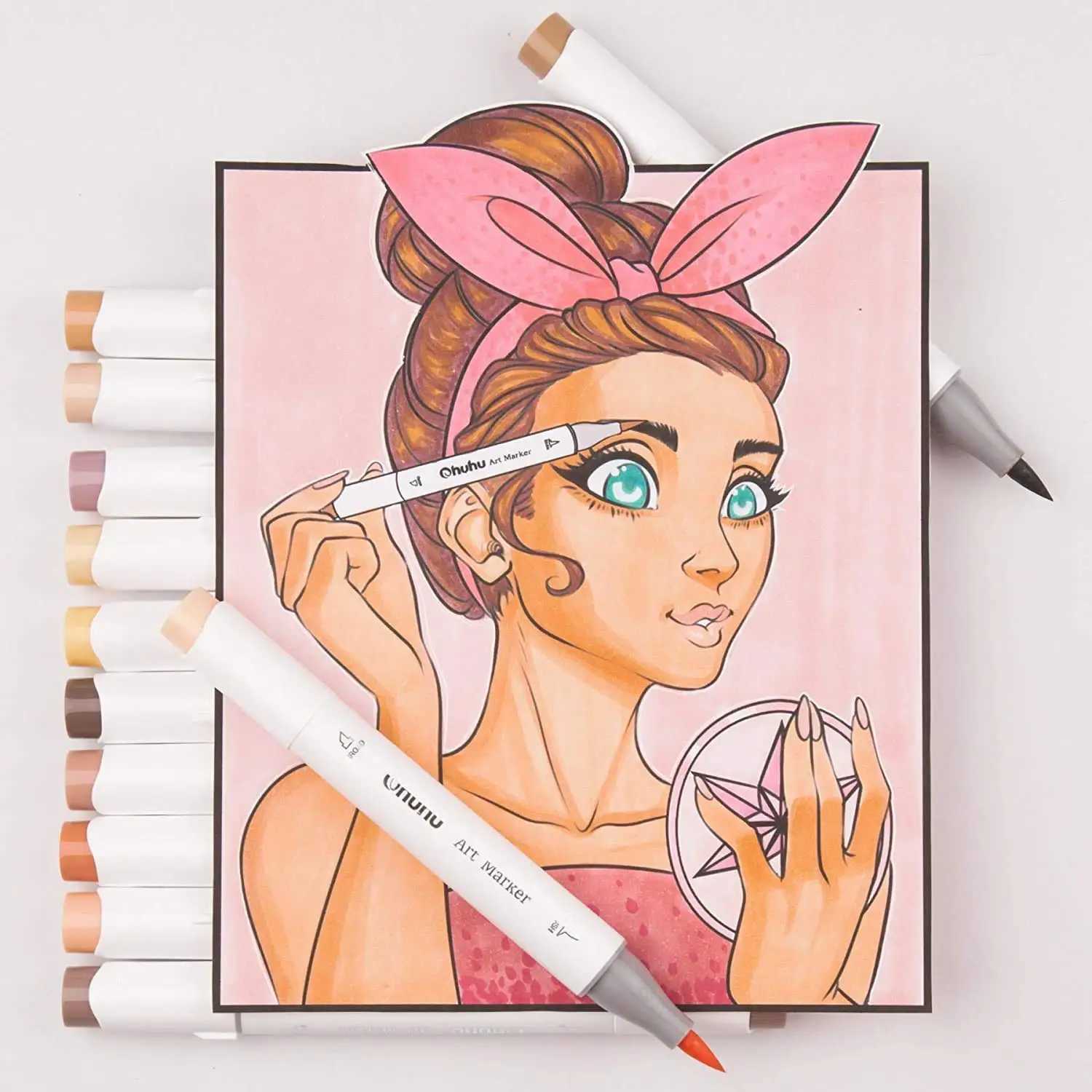 Markers Ohuhu Honolulu 36 Skin Colors Marker Pen Set Alcohol Art Markers Refillable Dual Tips Sketching Drawing School Art Supplies H241215