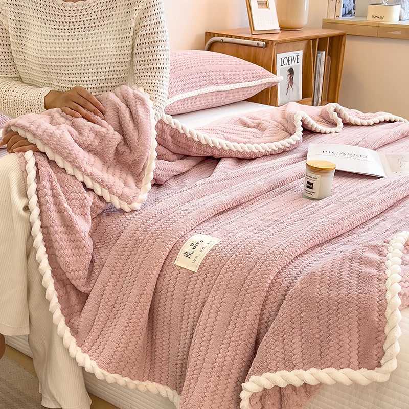 Throw Blanket for Sofa Winter Blanket King Size Home Warm Plaid Comforter Bedspread Bedding SheetC241216