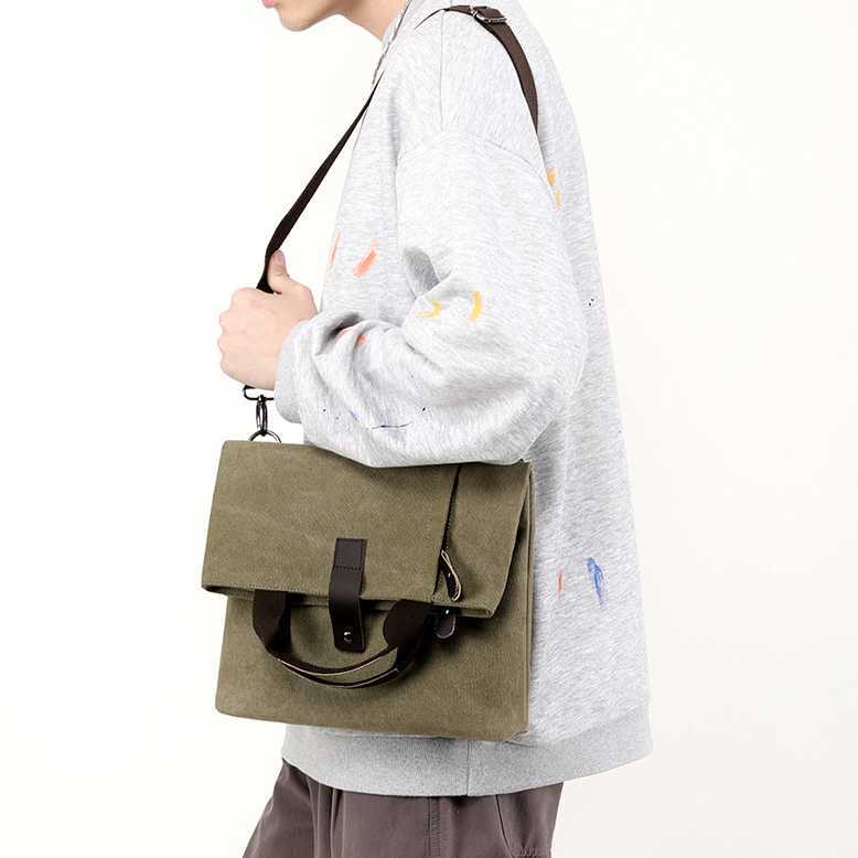 Fashion trend leisure shoulder bag multifunctional lightweight large capacity men's bag men's Canvas crossbody Bag 241215
