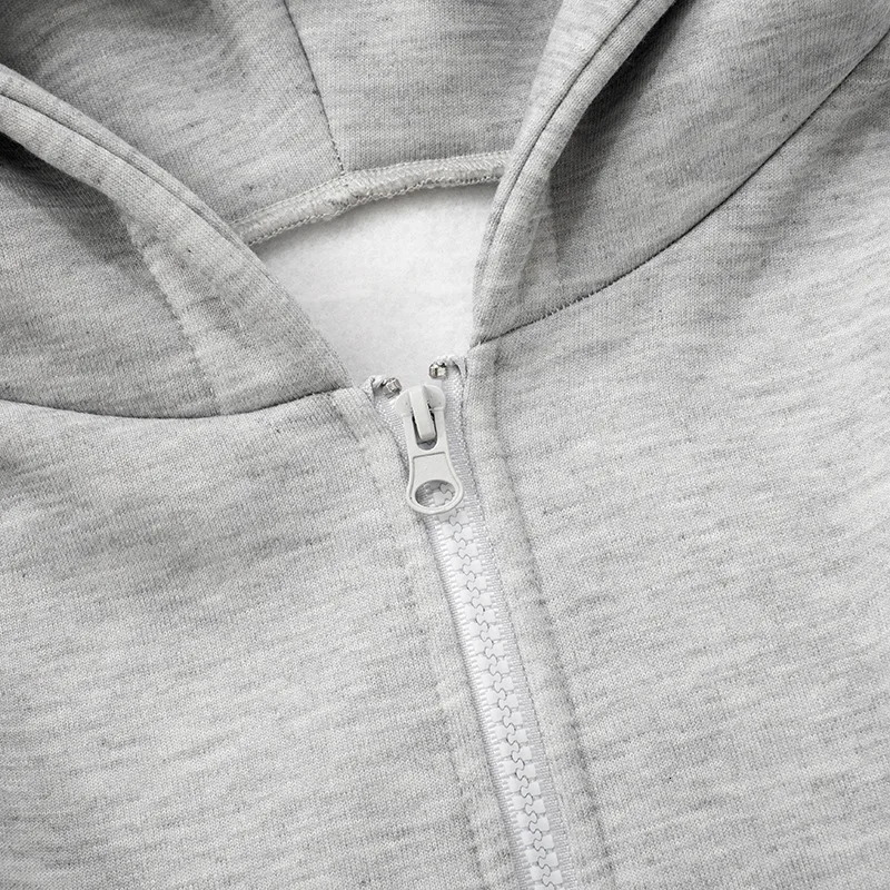 Womens solid wool hooded sweater 2024 autumn and winter long sleeved zipper ultra-thin tight corset jacket top 241209