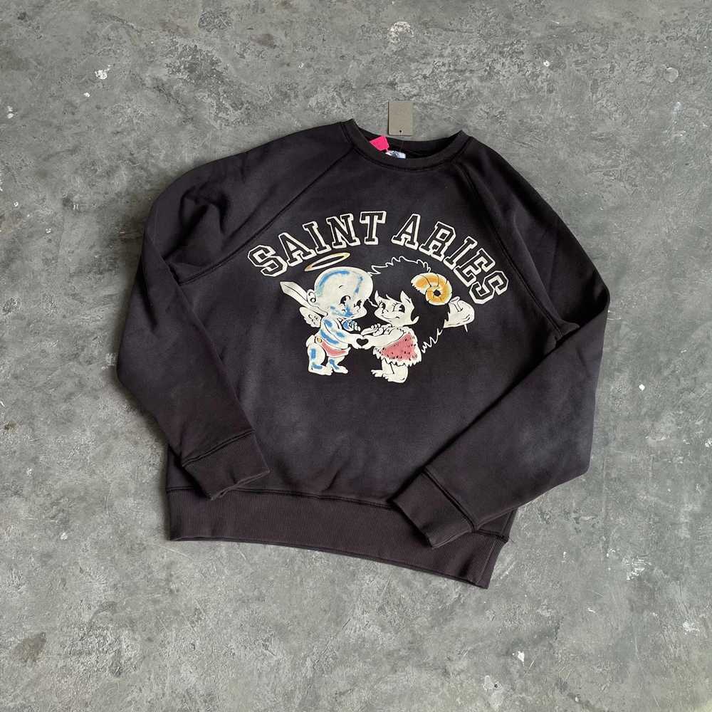 Yao Fashion Saint of Michael Vintage Angel Baby Graphics Print Strtwear Casual Loose Pullover Mens Sweatshirt Hoodie X241216