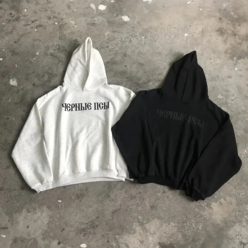 Vintage Ye Vultures Album Merch Black Dogs Graphics Pocket Hoodie Men Y2K Autumn Casual Oversize Sweatshirt Streetwear Women Top 241216