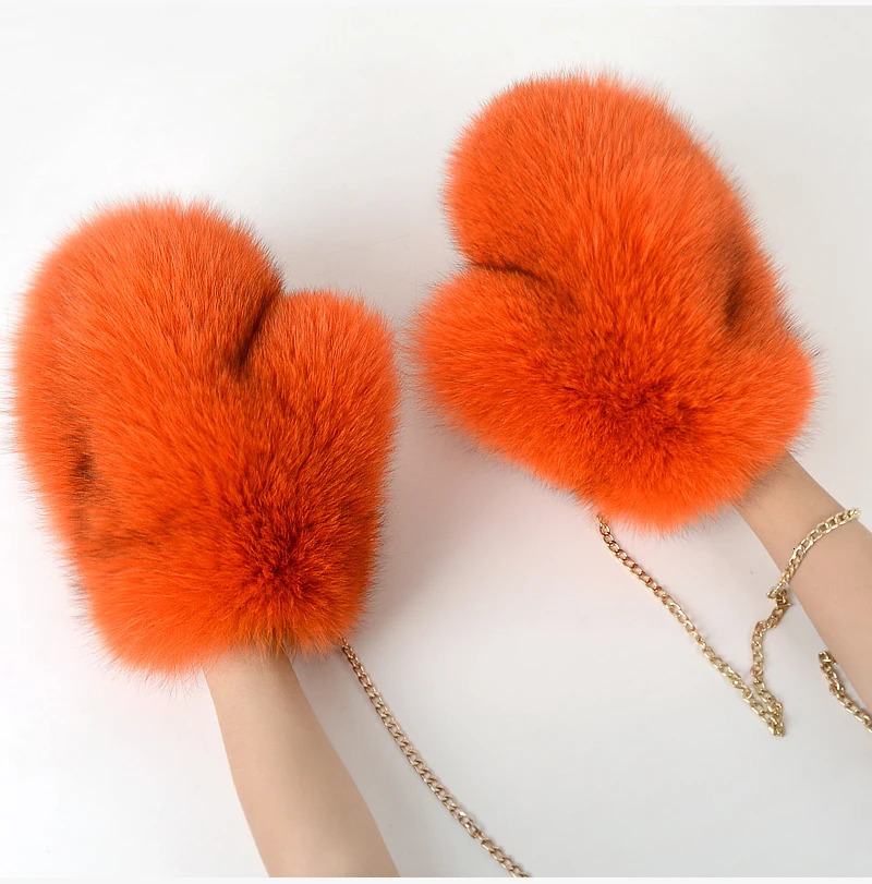 2024 Winter Selling Womens Natural Fur Gloves Warm 100 Genuine for Girls Fashion 241212