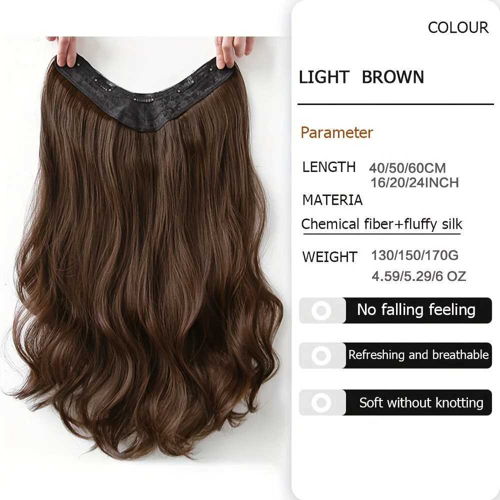 Synthetic Long Wavy U-shaped Clip In Hair Extensions 16Inch/20Inch/24inch Clip On Hair Extensions For Women Hair AccessoriesXJ241216