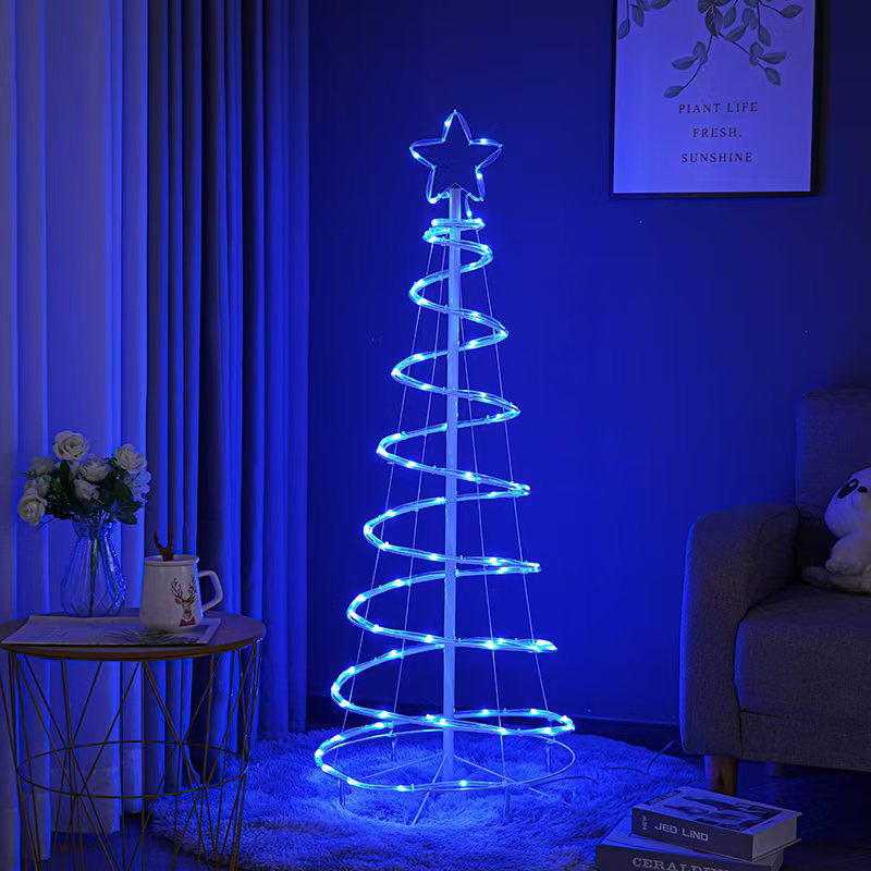 Christmas Festival Warm White LED Spiral String Lights for Yard and Home Decor