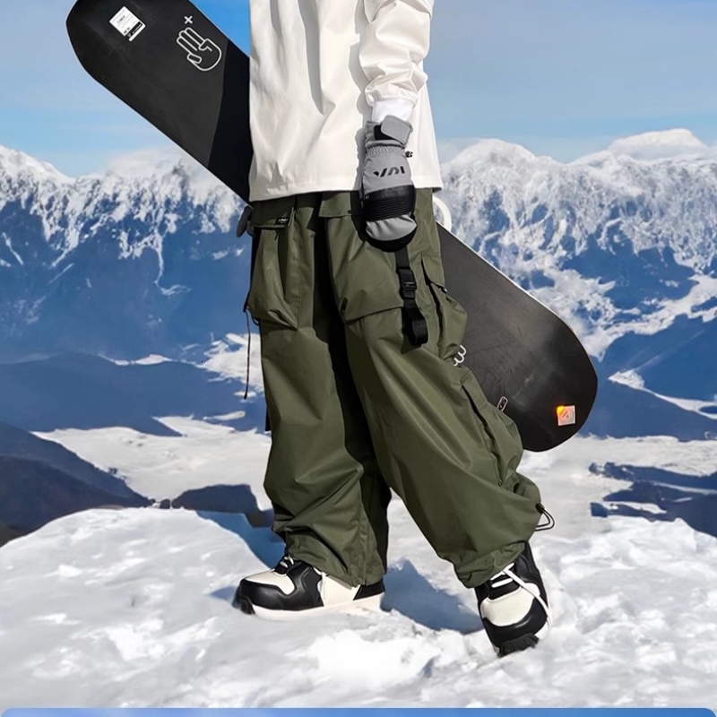 KEEPMONEY Men And Women's Oversized Ski Pants Waterproof Breathable Thermal Fleece Ing Snowboard Warm Winter 3L Fabric