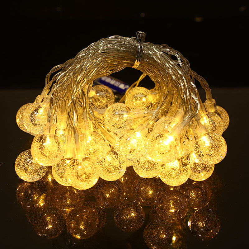 Colorful LED Bubble Ball String Lights - 2.3cm Dia, Ideal for Holiday Decorations and Campouts