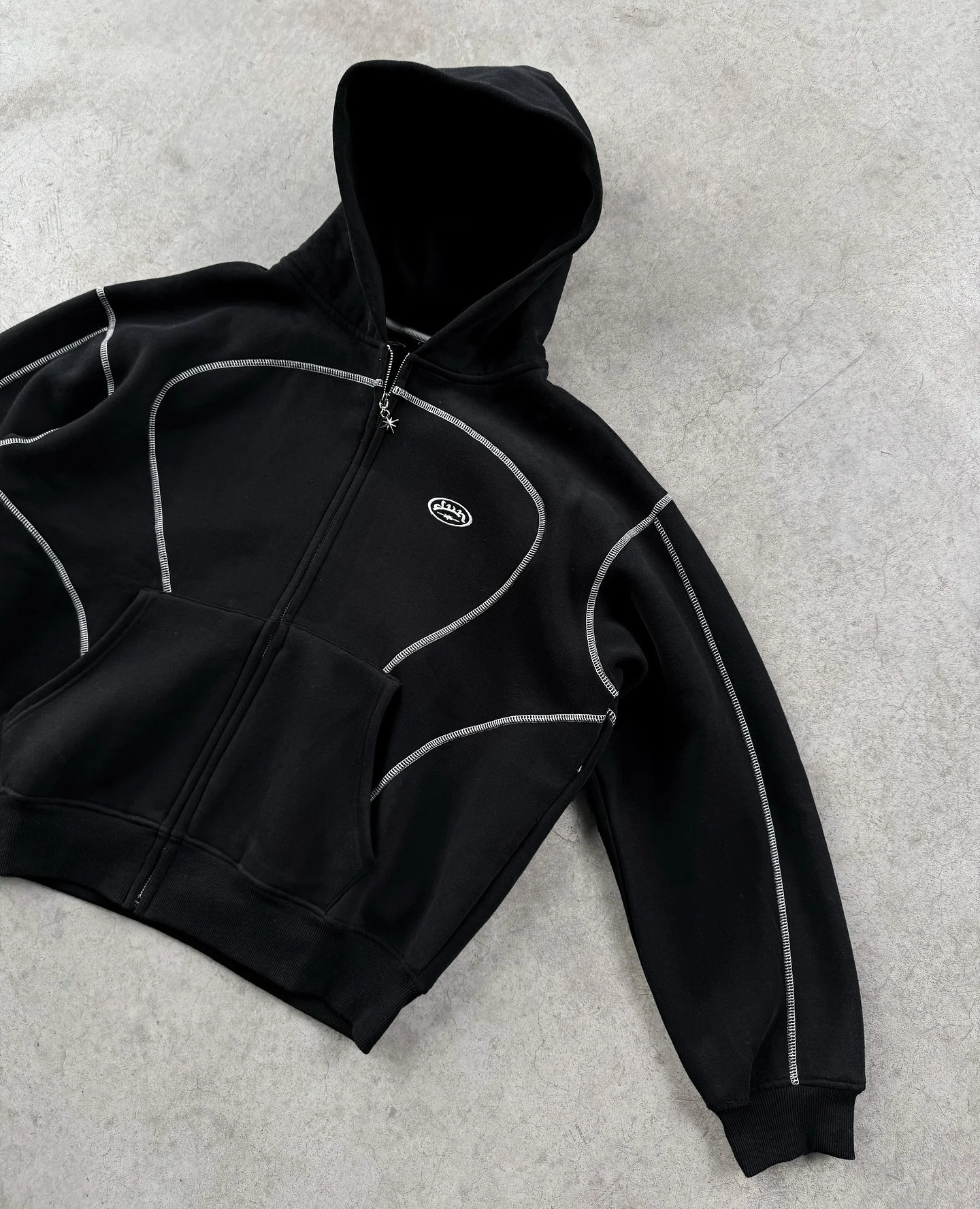 2000s Zipper Hoodie Retro Fashion Printed Harajuku Hip Hop Jacket Loose Hoodie Street Mens and Womens Clothing 241210