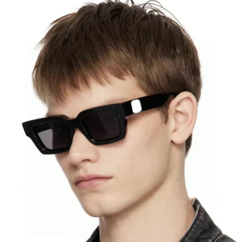 Luxury Hot 008 Designer Sunglasses for Men Women Cool Famous Fashion Classic Thick Plate Black Frame Eyewear Handmade Acetate White Mirror Brand Sun G