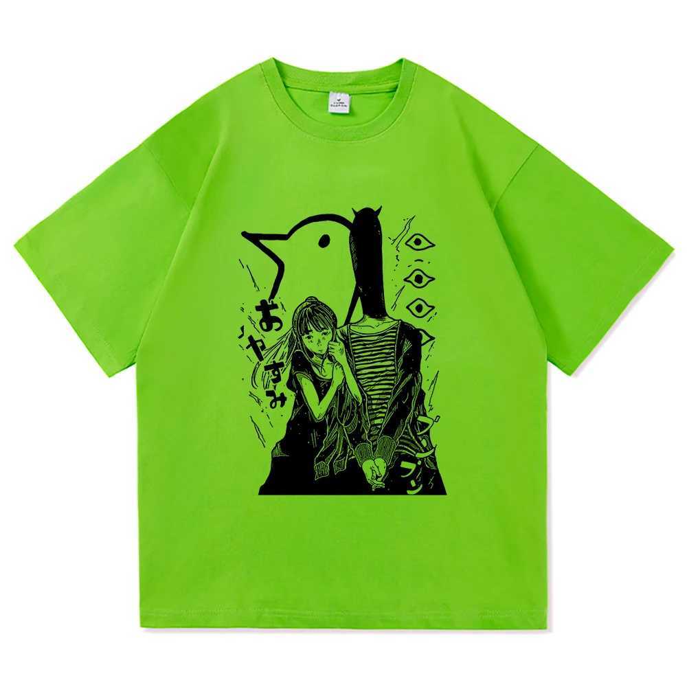 Goodnight Punpun T Shirt Fashion Men Retro Oyasumi Punpun Aiko Tanaka T-Shirt Unisex Anime Manga Vintage Sand Cotton Tees Shirts W241216