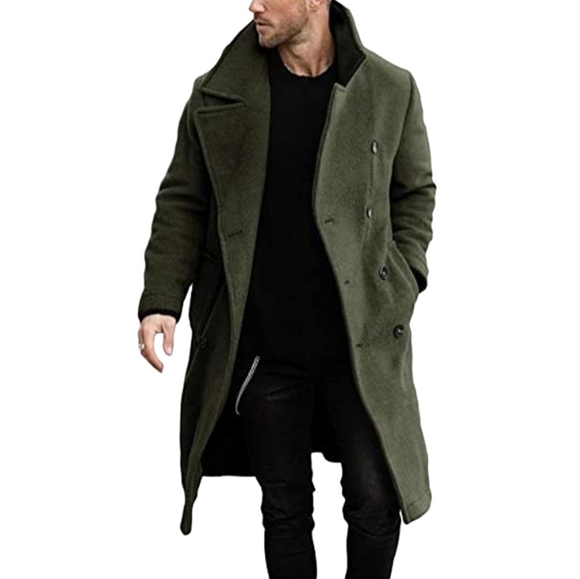 Men's Thick Tweed Coat - Single-Breasted Amazon Burst Style Jacket