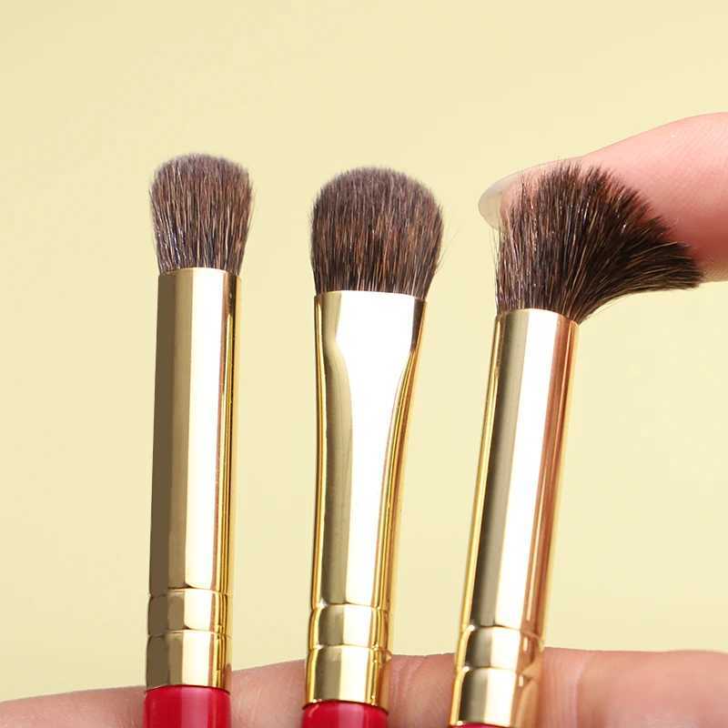 CHICHODO Makeup Brush-Luxurious Red Rose series-Selected Natural Animal Hair EyeBrushes Set-Professional Eye Make Up Brush Tools W241216