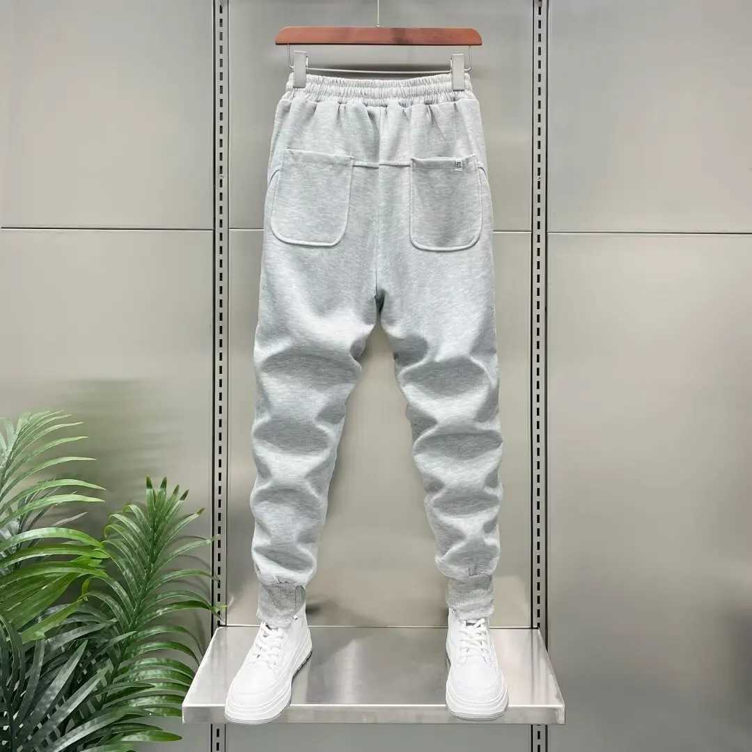 Autumn Mens Orange Jogger Korean Street Sports Mens Cotton 9-Minute Sports Pants Fashion Mens 2024 X241216