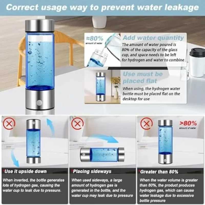 water bottle Hydrogen Water Generator Alkaline Maker Rechargeable Portable Water Ionizer Bottle Super Antioxidan Hydrogen-Rich Water Cup S2412161