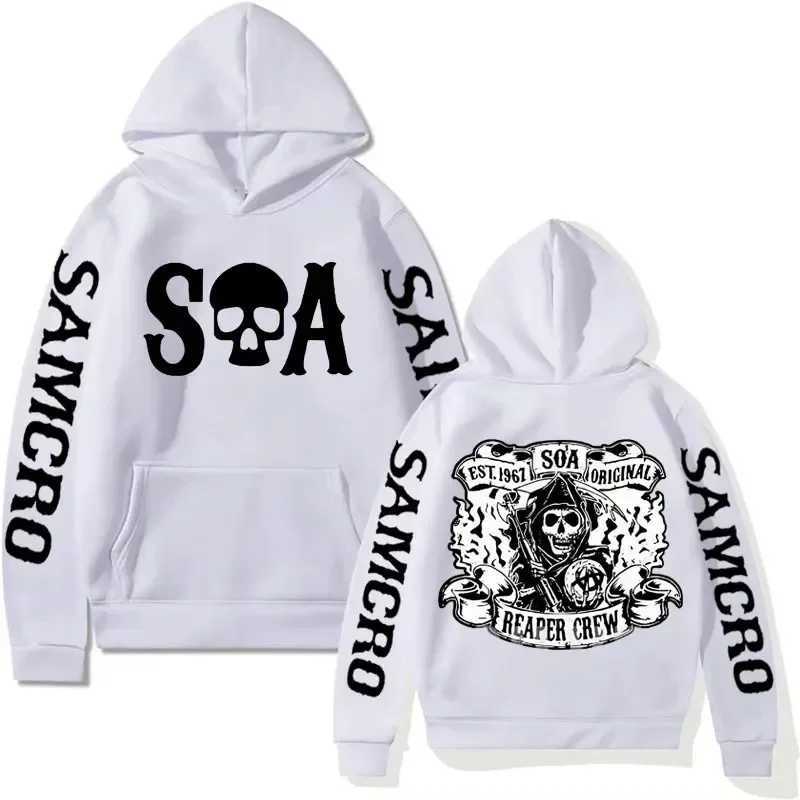 Sons of Anarchy SAMCRO Mens Graphic Hoodie Rock Punk Sportswear Mens Harajuku Trend Retro Super Large Hoodie X241216