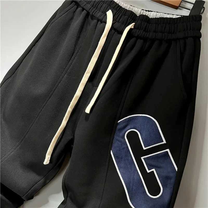 Korean bag pants mens spring and summer new sports pants personalized sports letter casual pants elastic fully matched Pantalones Hombre X241216
