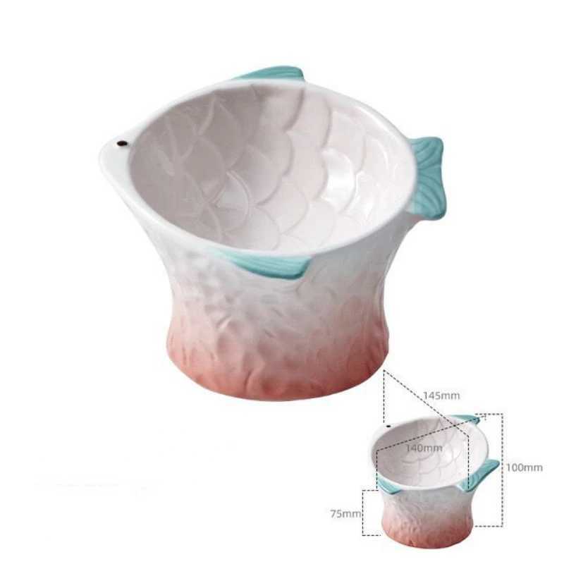 Cat Feeders Cat Bowl Pet Feeder Dish Dog Treats Bowls Plate Feeding Eating Ceramic Elevated Dishes Kitten Decorative Creative Raised Water z241213