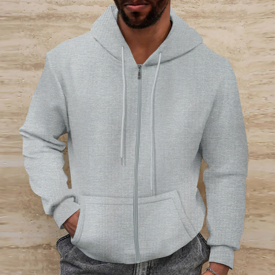 M12151 Autumn Men's Casual Long Sleeve Youth Men's Pocket Hooded Zipper Casual Jacket Men