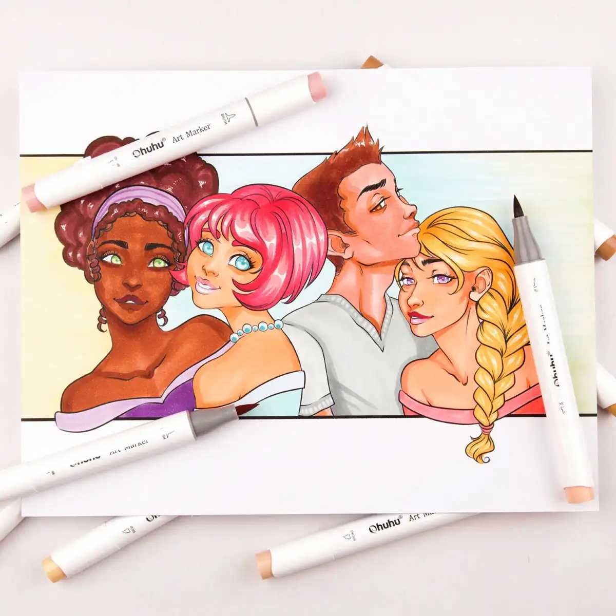 Markers Ohuhu Honolulu 36 Skin Colors Marker Pen Set Alcohol Art Markers Refillable Dual Tips Sketching Drawing School Art Supplies H241215