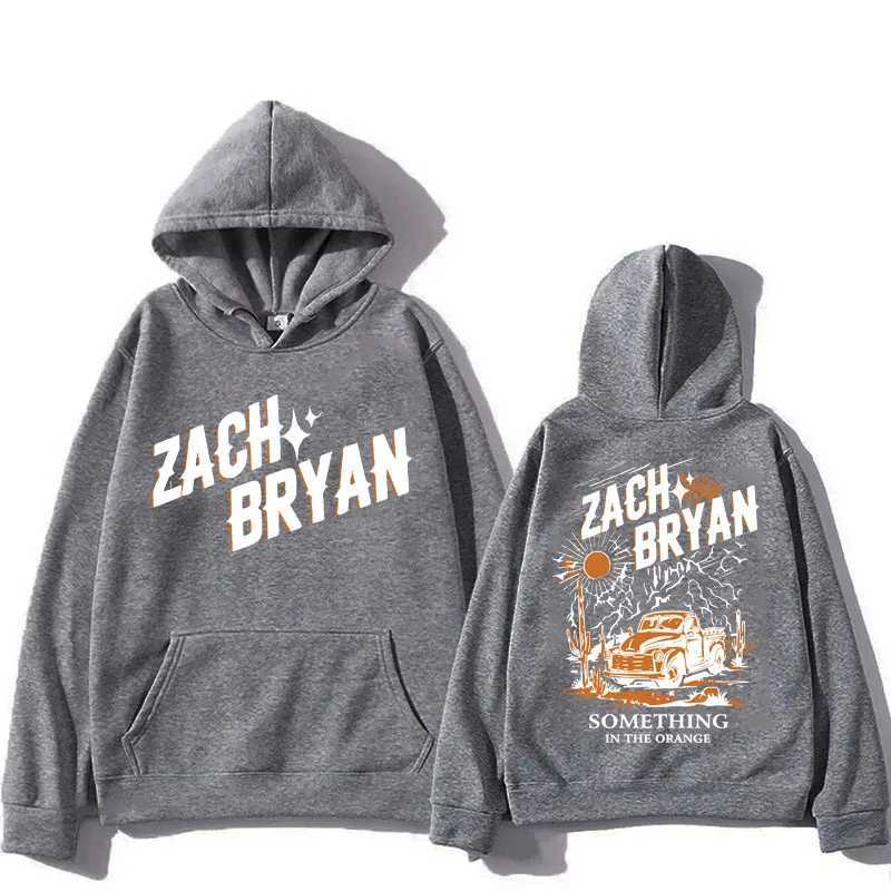 Zack Bryan Country Music Orange Hoodie Fashionable Harajuku Retro Casual Song Set Long Sleve Strtwear Unisex X241216