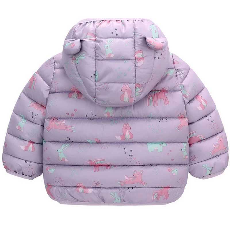 1 2 3 4 5 6 Years Baby Kids Jacket Autumn Winter Boys Full Print Dinosaur Thick Hooded Coat For Girls Warm Down OutwearXJ241214
