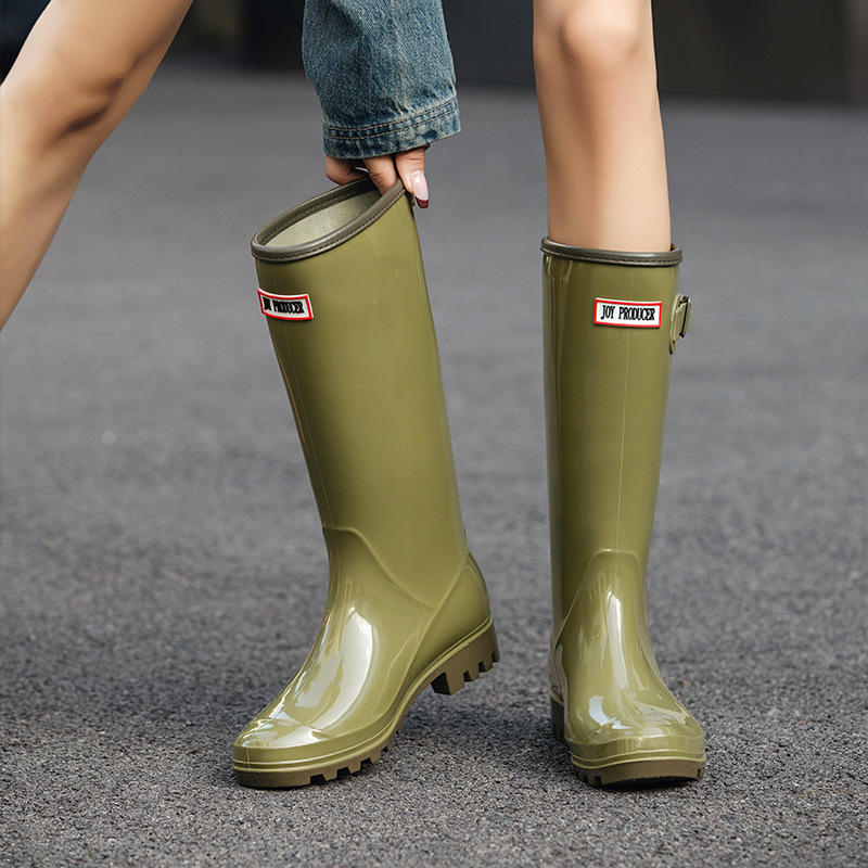 Rain Boots Rubber Women Water Shoes Woman Brand Female Waterproof Fashion Ladies Rainboots High Travel Mulheres Tenis Feminino 436e proof boots