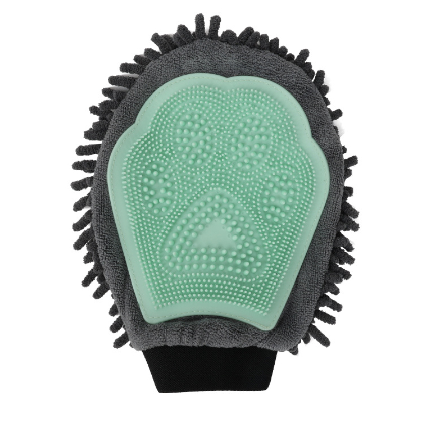 Pet Grooming Glove Silicone Massage Brush Deshedding Mitt for Dogs and Cats, Double-Sided Cleaning Tool