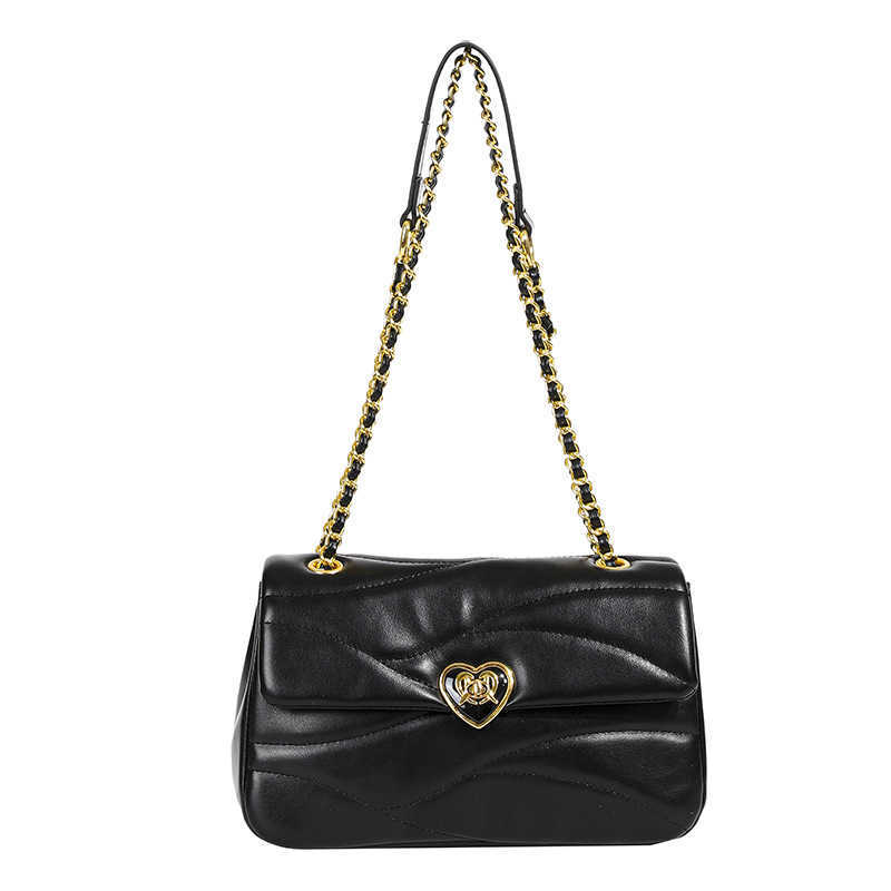 Premium texture heart embroidered small square bag niche light luxury design new summer chain shoulder crossbody bag